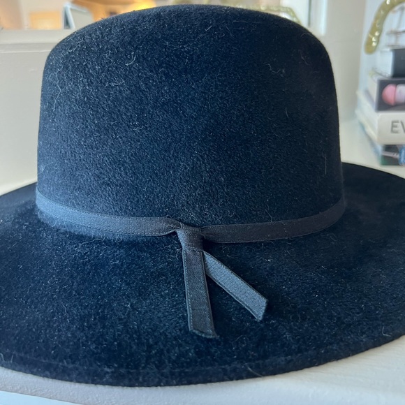 Helen Kaminski black wool wide brim fedora hat - Picture 3 of 12